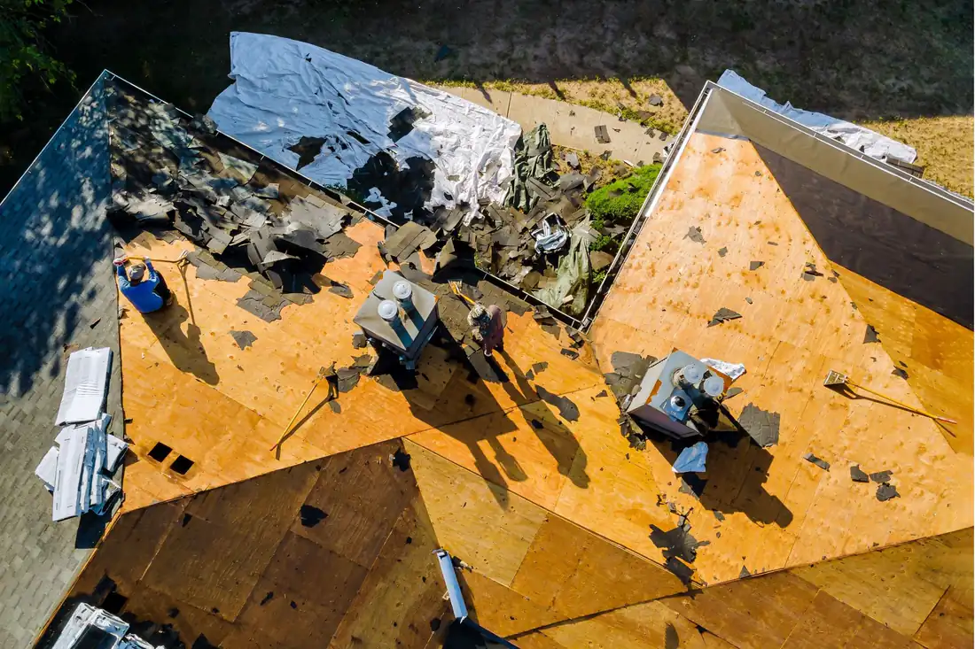 Hail-damaged roof in Colorado Springs